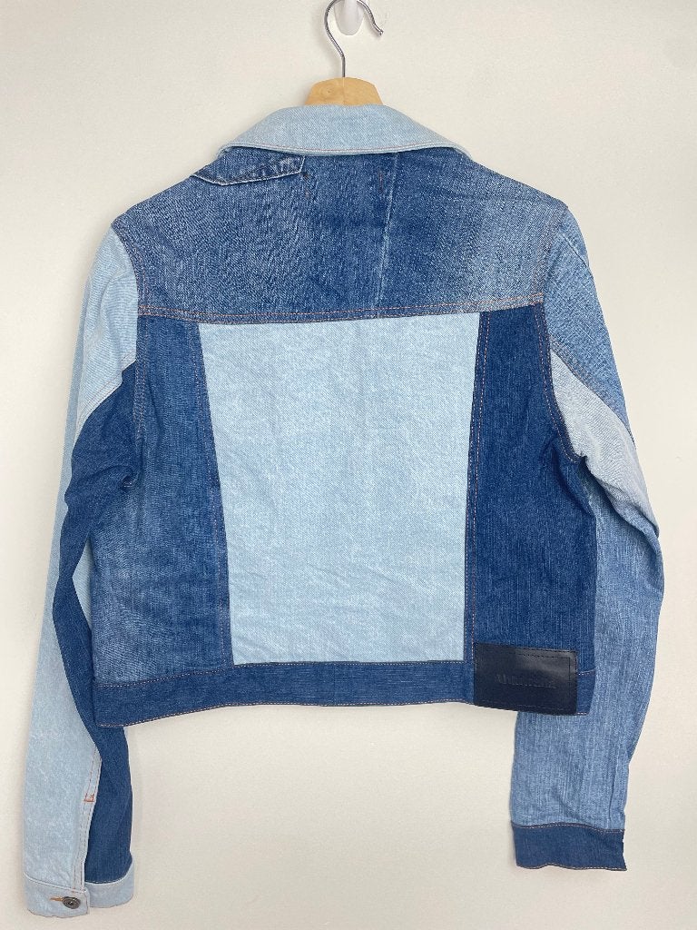 Ahluwalia Rework Patchwork denim jasje maat 10/38 M, Maat 38/40 (M), Blauw, Ahluwalia Studio Limited, Ahluwalia