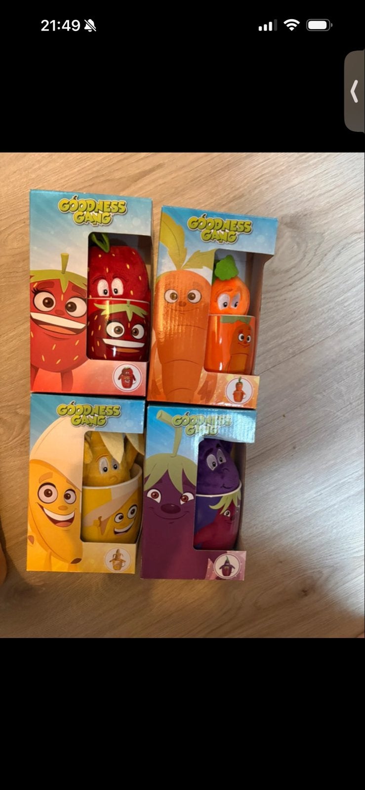 4 nieuwe Goodness Gang mokken met knuffeltjes, Met doos, Overige merken, Overige karakters, Overige typen