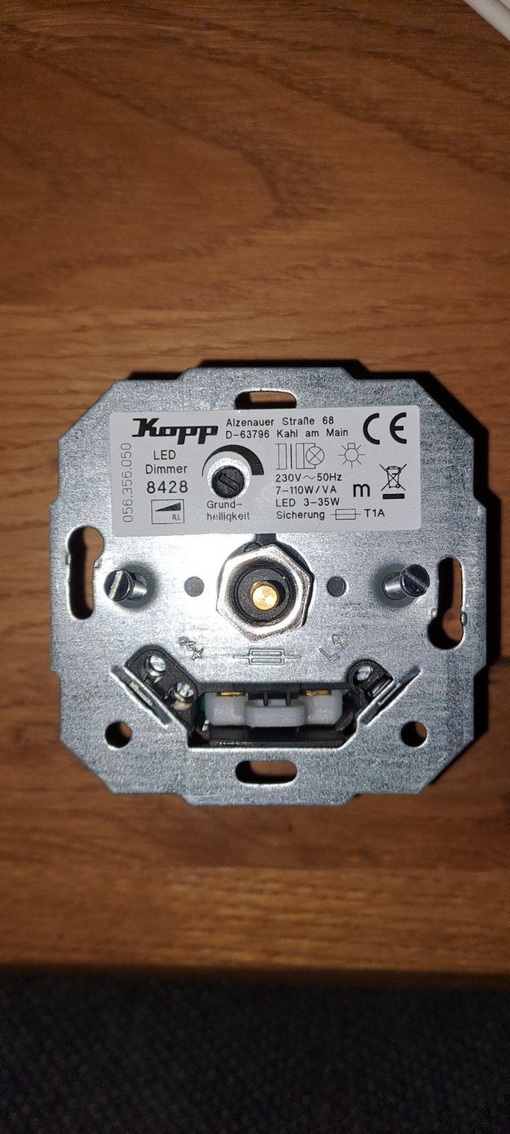 Kopp Dimmer 8428 - 230V, 50Hz, 20-250W/VA, LED 3-35W, Ophalen of Verzenden, Gebruikt, Overige merken, Dimmer