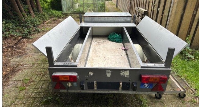 Praktische bagagewagen / aanhanger met veel opbergruimte, Ophalen, Gebruikt