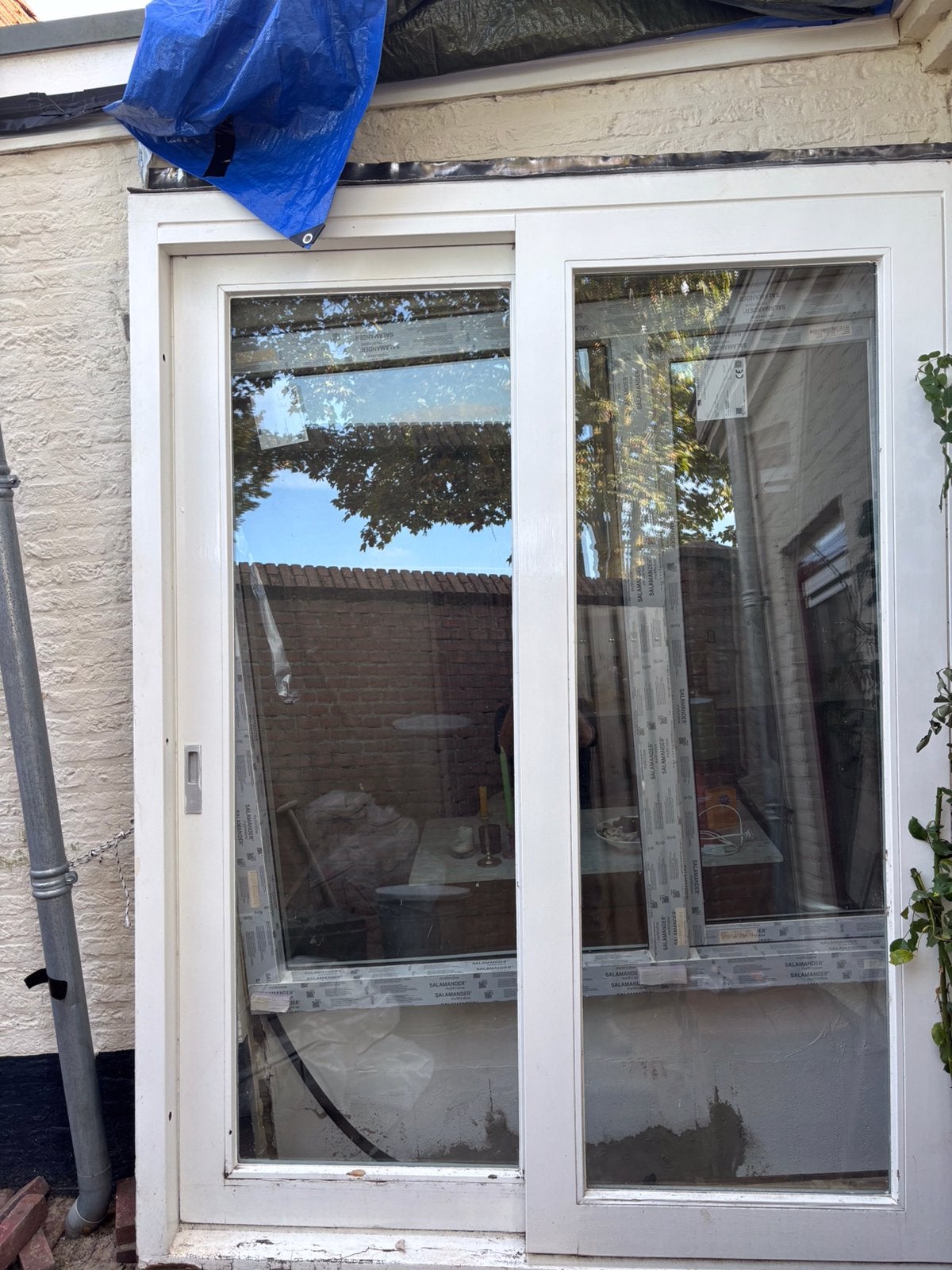Schuifpui, Doe-het-zelf en Verbouw, Ophalen, Gebruikt, 150 tot 225 cm, Inclusief glas