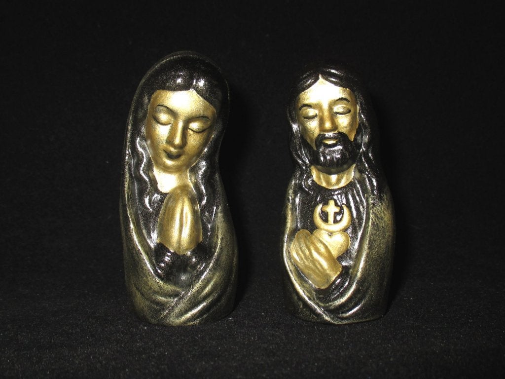 set religieuze borstbeeldjes, heilige Maria & Jezus Christus, Ophalen of Verzenden, Nieuw, Religie