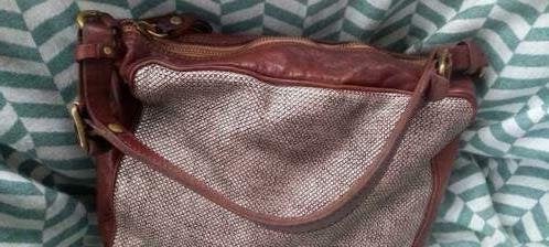 Campomaggi, leren tas, schoudertas, kastanje bruin, zilver, Ophalen of Verzenden, Zo goed als nieuw, Bruin, Schoudertasje