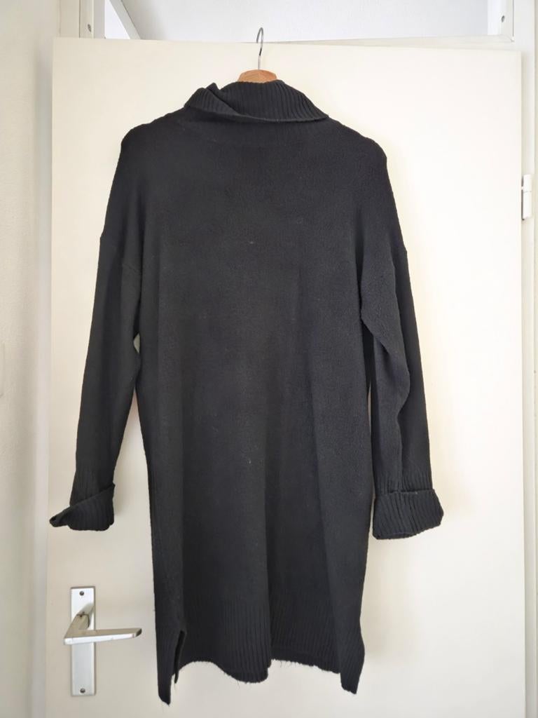 Zwarte coltrui jurk, gebreid, maat M, Kleding | Dames, Zwart, Boven de knie, Ophalen, Maat 38/40 (M)