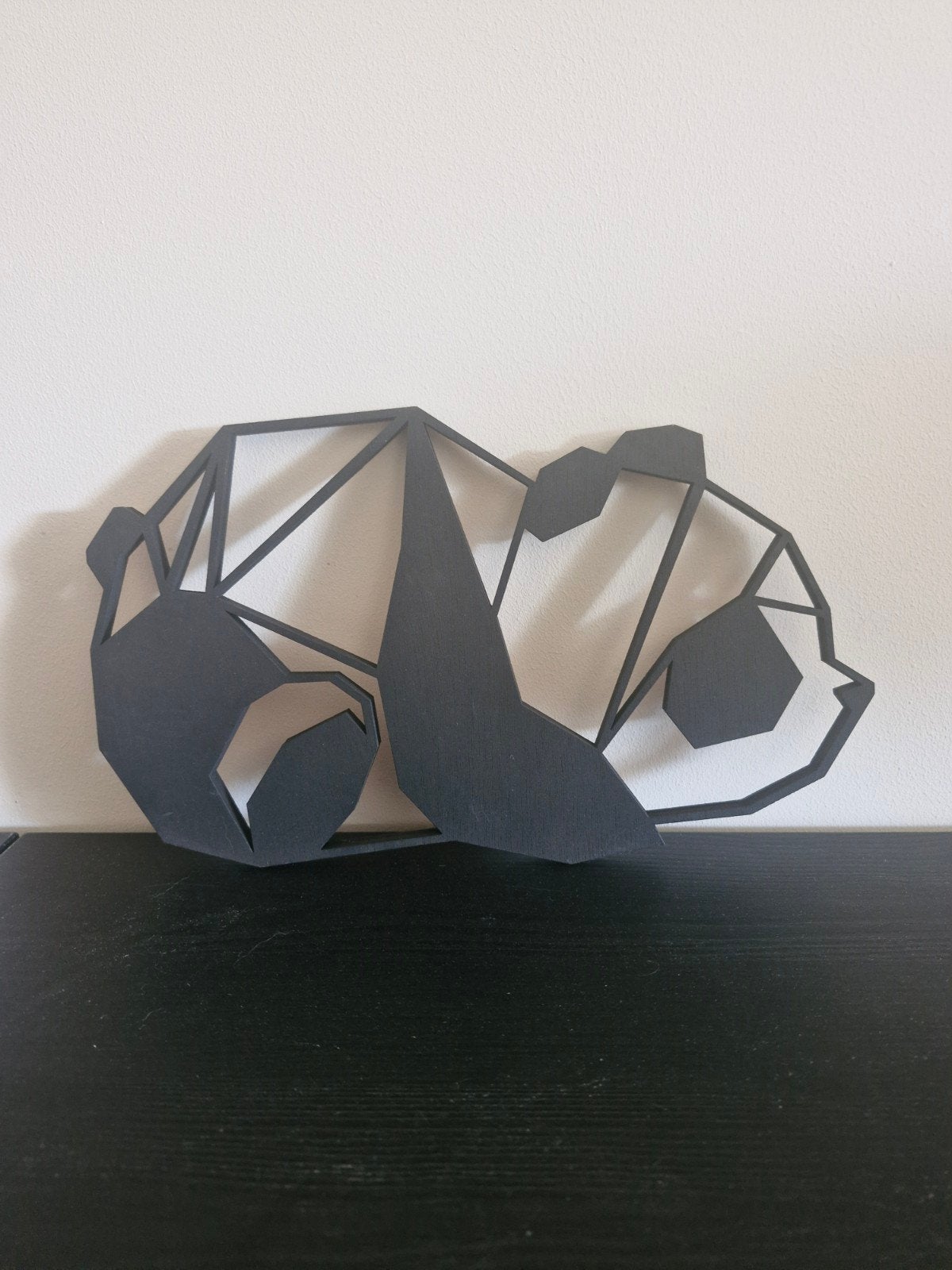 Wanddecoratie Panda Geometrisch Zwart, Wandsculptuur, Ophalen of Verzenden, Zo goed als nieuw, Modern