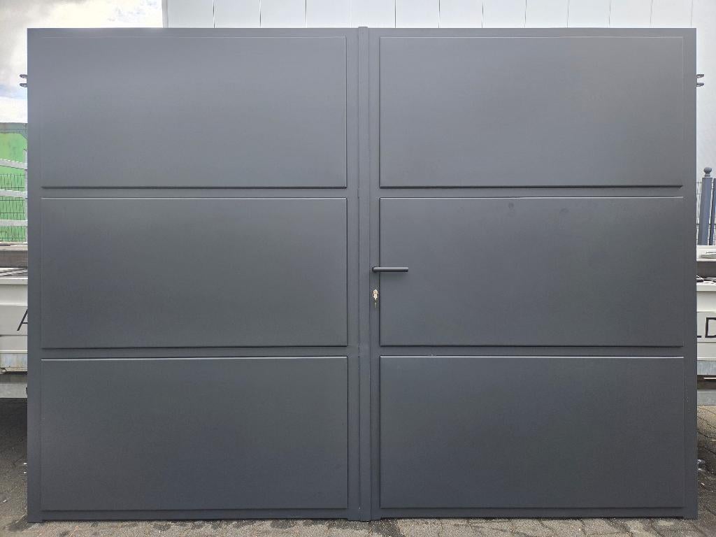 DUBBEL MODERNE POORT NIEUW, Tuin en Terras, Tuinpoorten, Ophalen, Staal, Nieuw, 150 tot 200 cm