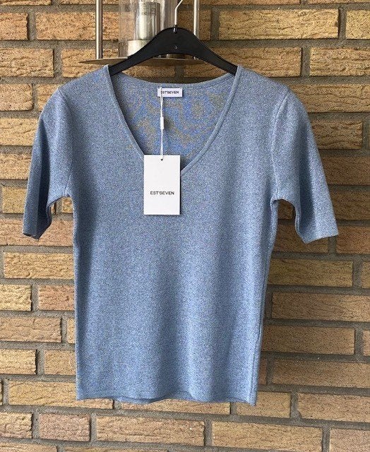 Nieuwe blauwe top van Est'Seven mt XS / 34 - 36, Korte mouw, Maat 34 (XS) of kleiner, Verzenden, Blauw