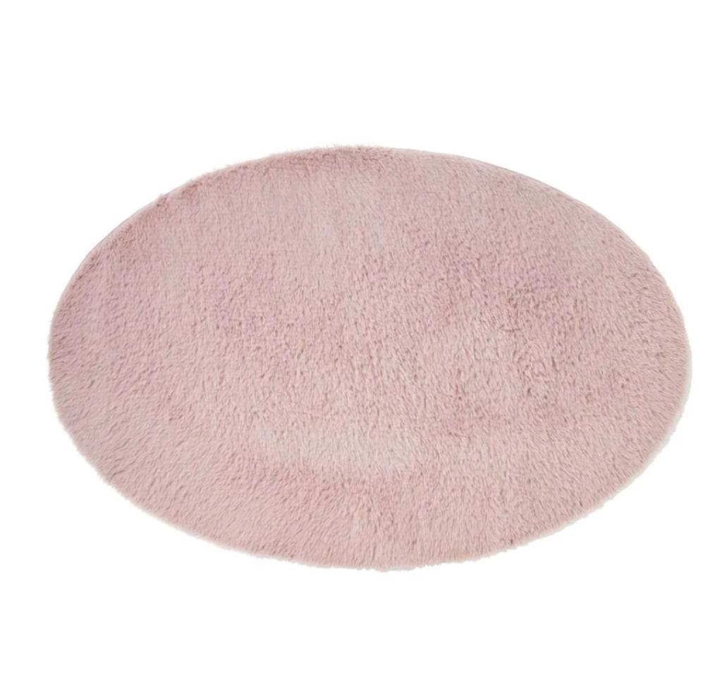 Roze ovaal fluffy vloerkleed Xenos 120x180 cm, Huis en Inrichting, Stoffering | Tapijten en Kleden, Zo goed als nieuw, 100 tot 150 cm