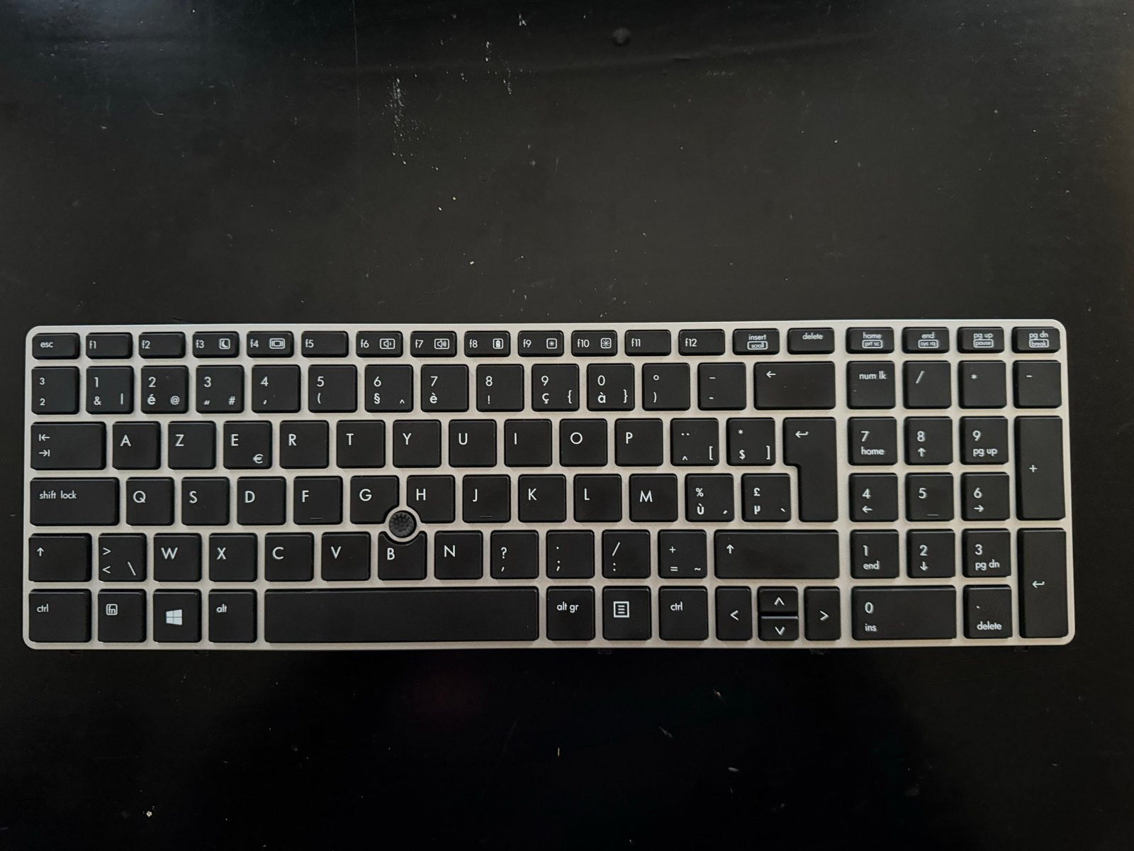 HP EliteBook 8560p/8570p AZERTY Toetsenbord (701986-A41), Gebruikt, Azerty, Ophalen of Verzenden, Numeriek gedeelte