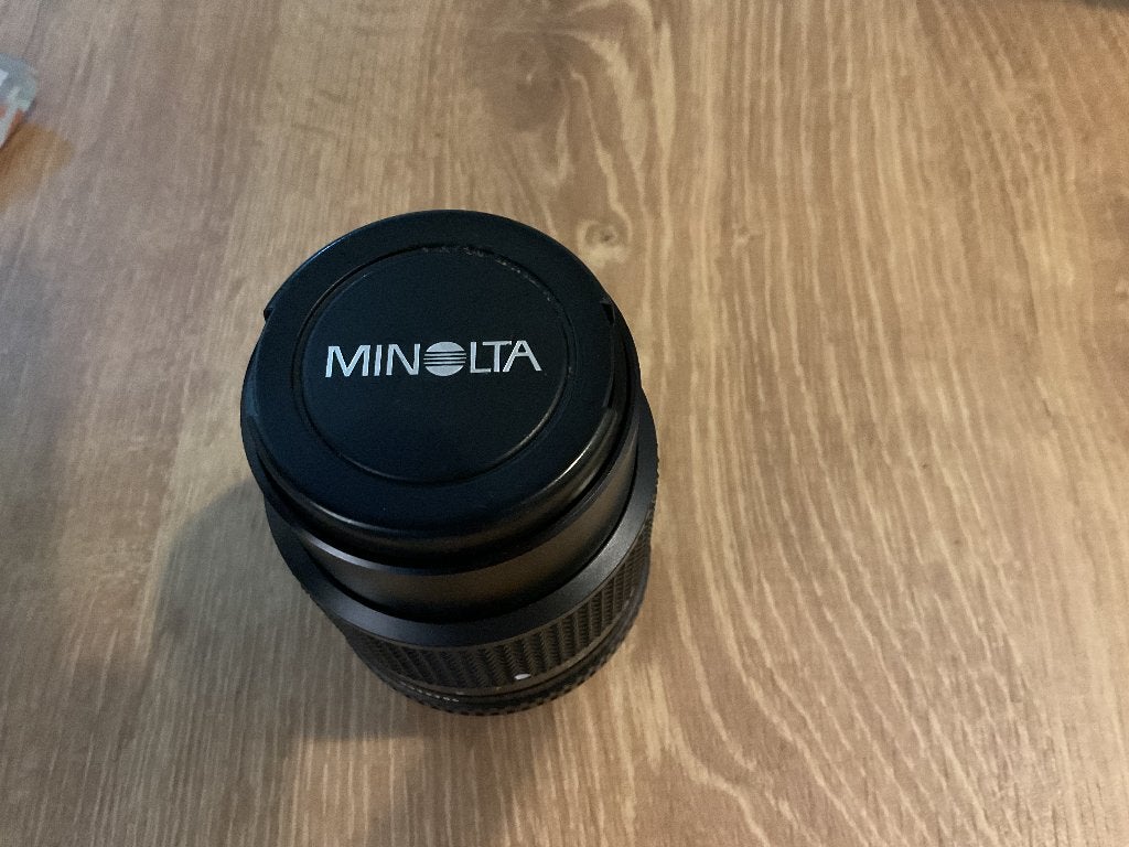 Minolta lens, Zo goed als nieuw, Lensdoppen, Minolta, Telelens