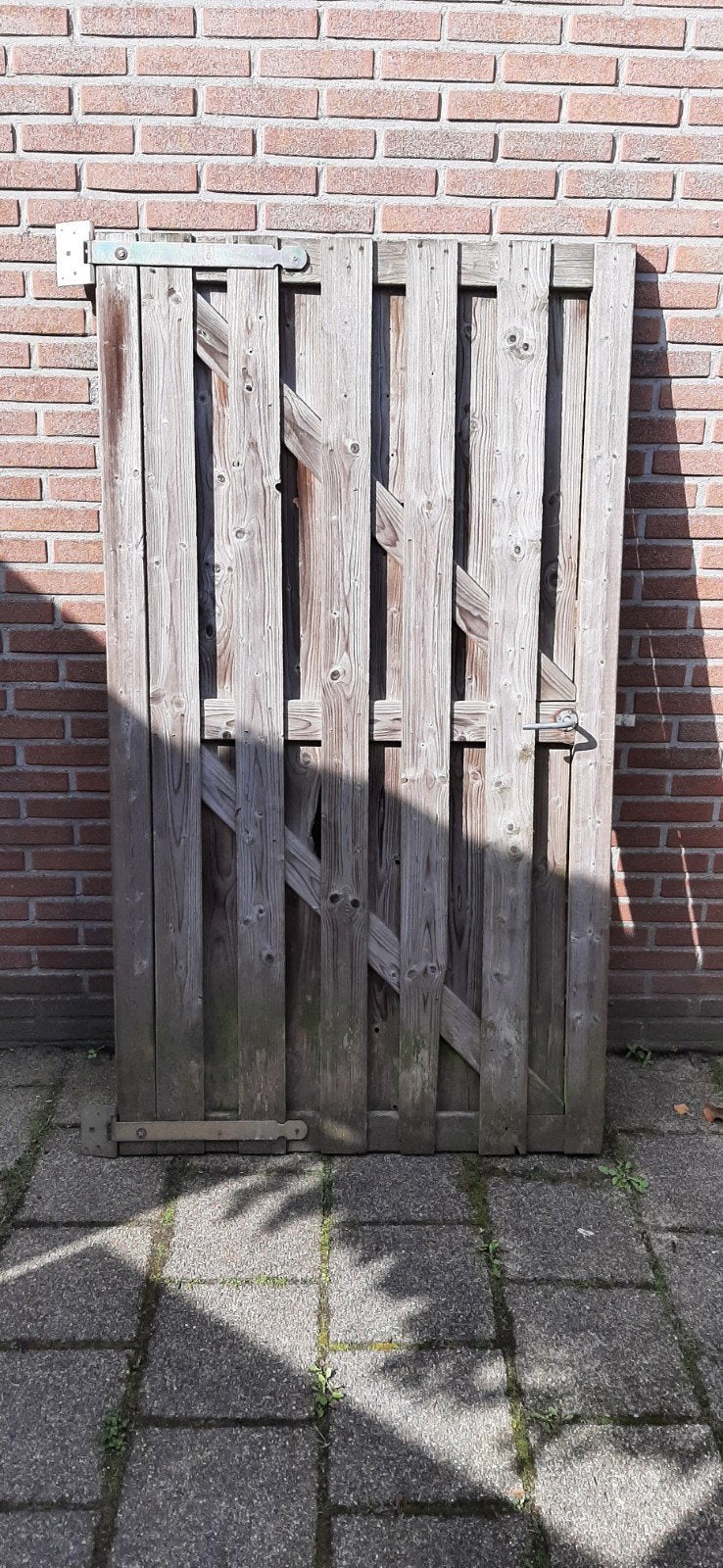Houten schuttingdeur - Gebruikt, Tuin en Terras, Ophalen, Minder dan 3 meter, Hout, 1 tot 2 meter