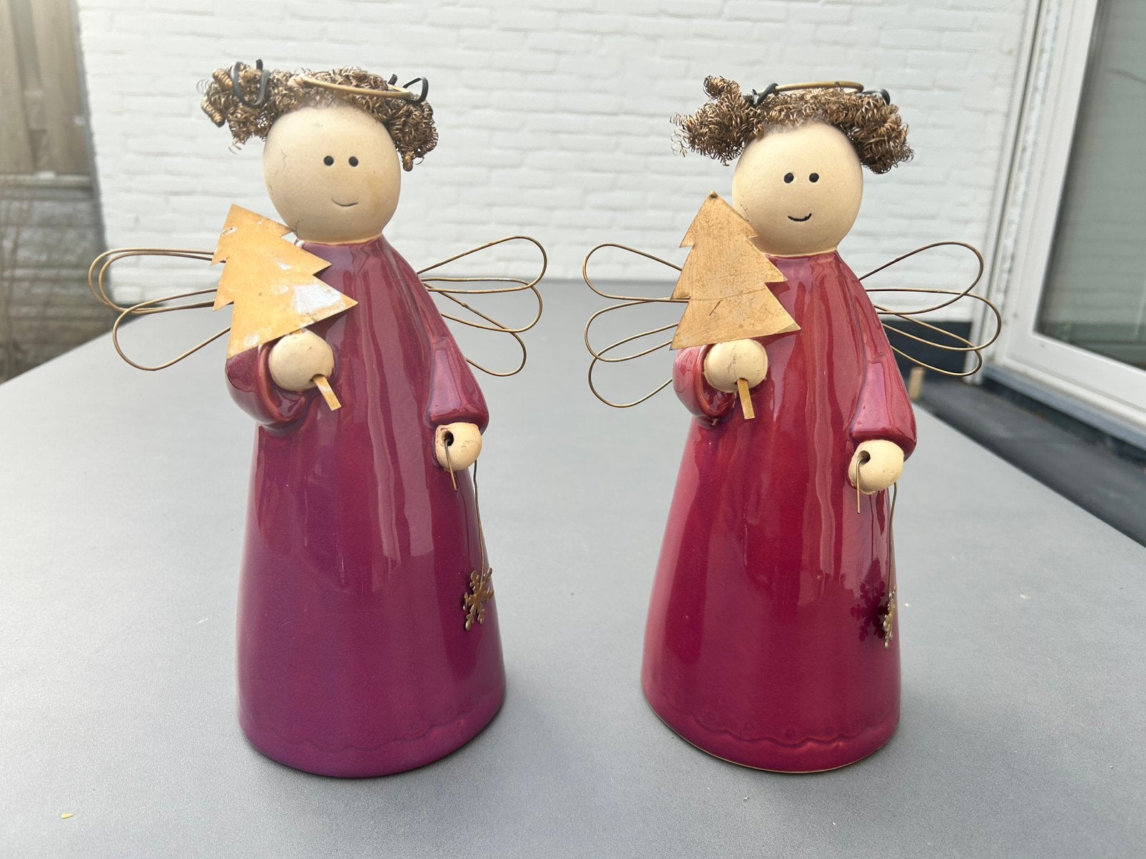 2 Aardewerk Engeltjes - Ketstdecoratie., Ophalen of Verzenden, Zo goed als nieuw