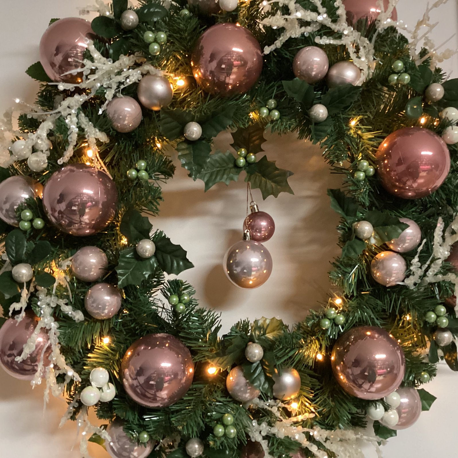Super mooie  grote kerstkrans met verlichting 65 cm, Ophalen of Verzenden, Nieuw, Krans