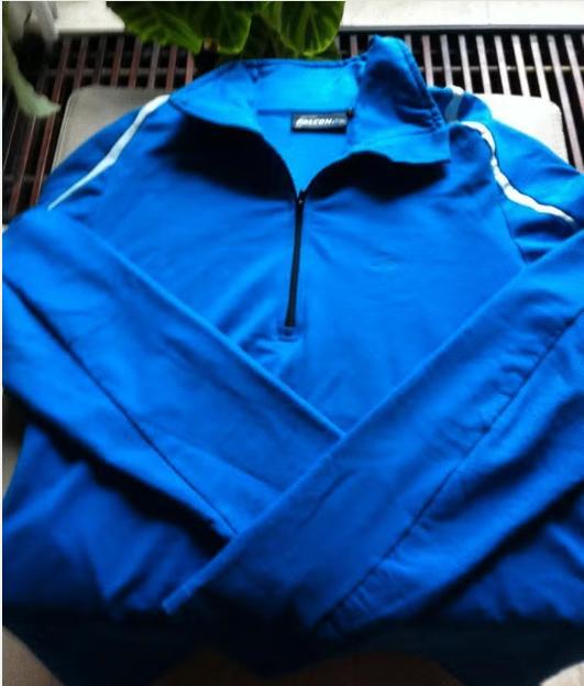 Heren sport/ski trui elastisch blauw mt L, Ophalen of Verzenden, Zo goed als nieuw, Maat 52/54 (L), Blauw