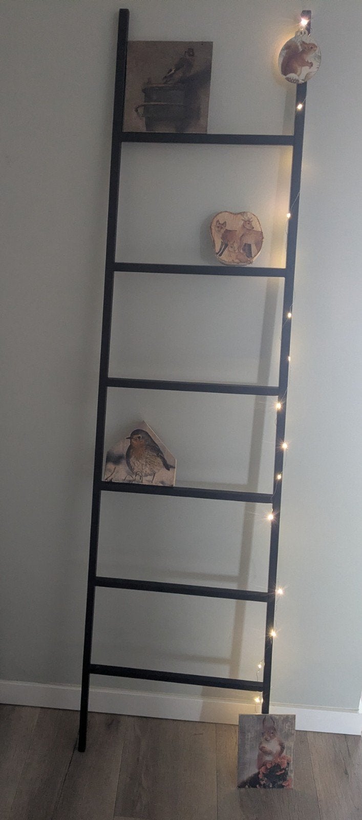 Decoratieve trapladder met verlichting, Huis en Inrichting, Ophalen, Hout, Overige stijlen, Gebruikt