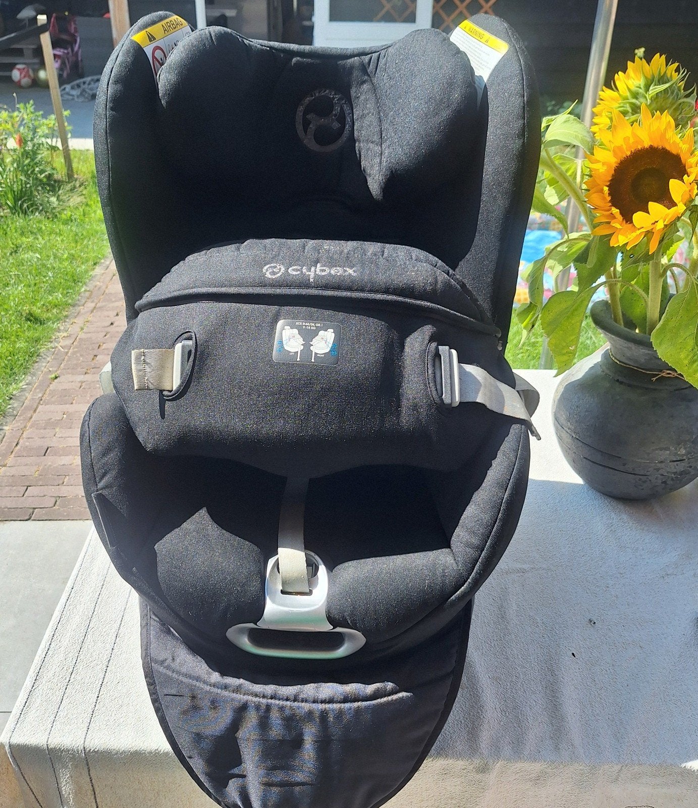 Cybex Sirona autostoel met base zwart 360 graden draaibaar, Verstelbare rugleuning, 0 t/m 18 kg, Zo goed als nieuw, Isofix