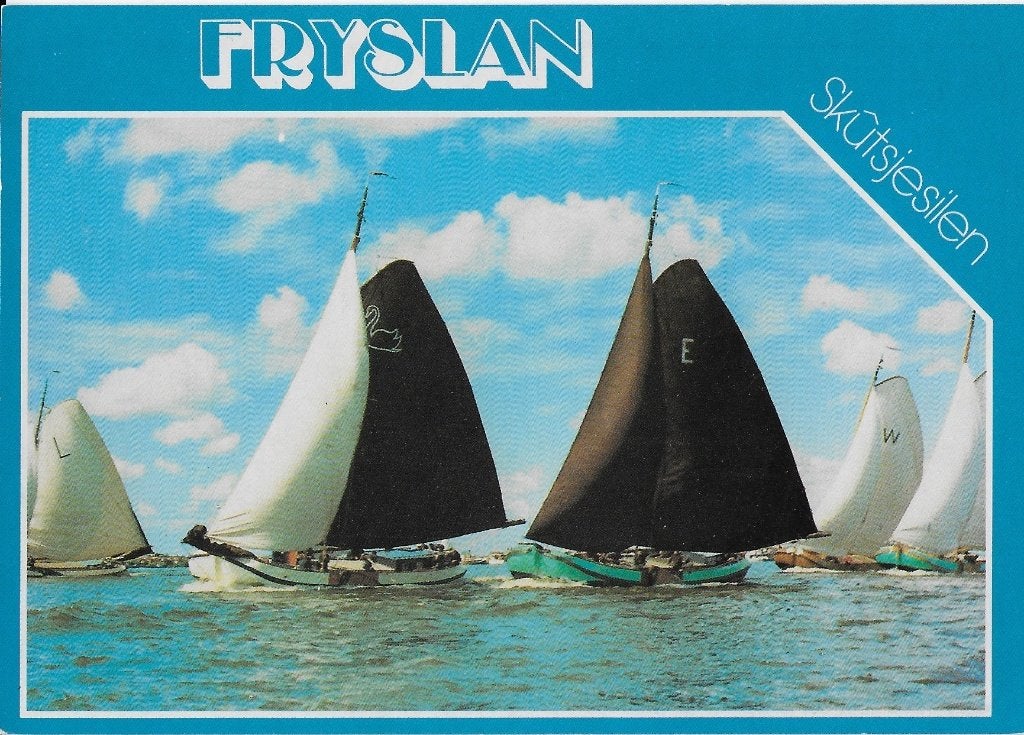 Sus90 Ongelopen ansichtkaart fryslan skutsjesilen friesland, Ophalen of Verzenden, 1980 tot heden, Ongelopen, Friesland