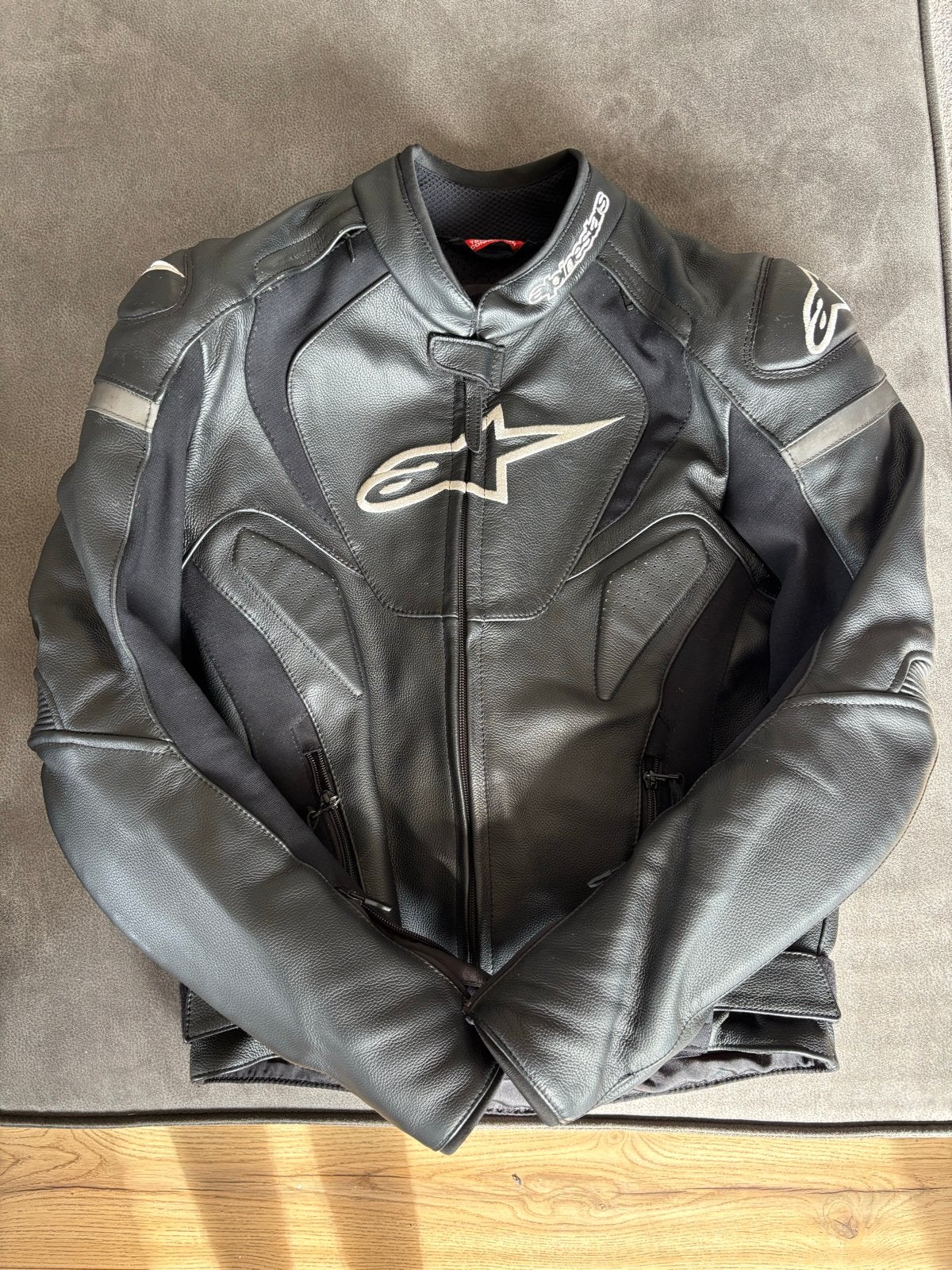 Alpinestars leren motorjas maat 48, Motoren, Ophalen, Tweedehands, Heren, Jas | leer