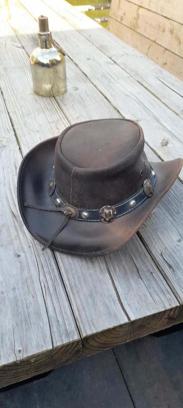 Scippis Leren Cowboyhoed - Maat Small(56.8 cm), Ophalen of Verzenden, Gedragen, Scrippis, Hoed