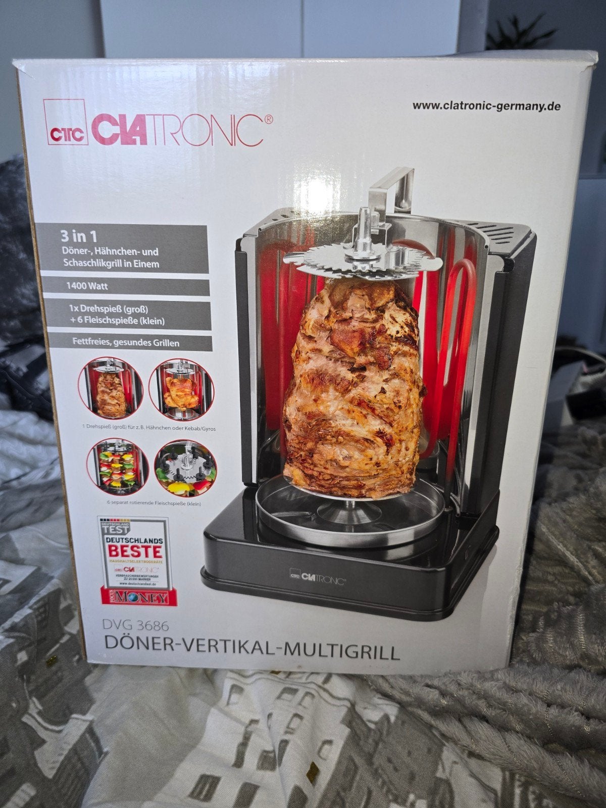 Clatronic DVG 3686 Döner Verticaal Multigrill - Nieuw, Ophalen, Nieuw