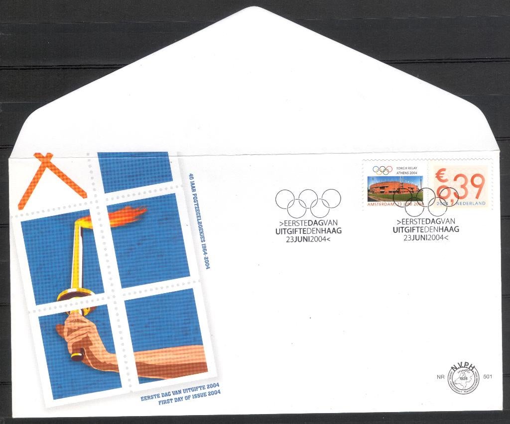 E501 - bedrijfspostzegel - Olympische Spelen 2004, Postzegels en Munten, Postzegels | Eerstedagenveloppen, Verzenden, Onbeschreven