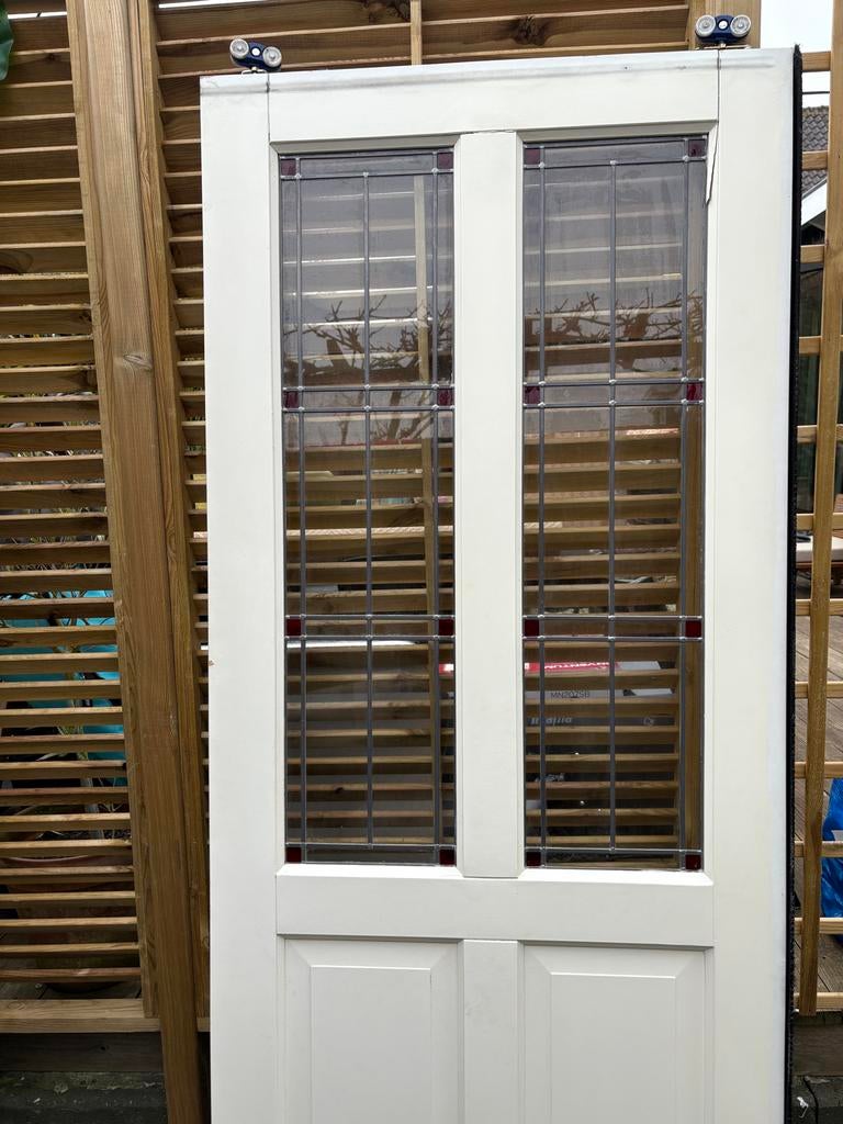 Glas in lood deur, Doe-het-zelf en Verbouw, Deuren en Horren, Ophalen, Gebruikt, 80 tot 100 cm, Binnendeur