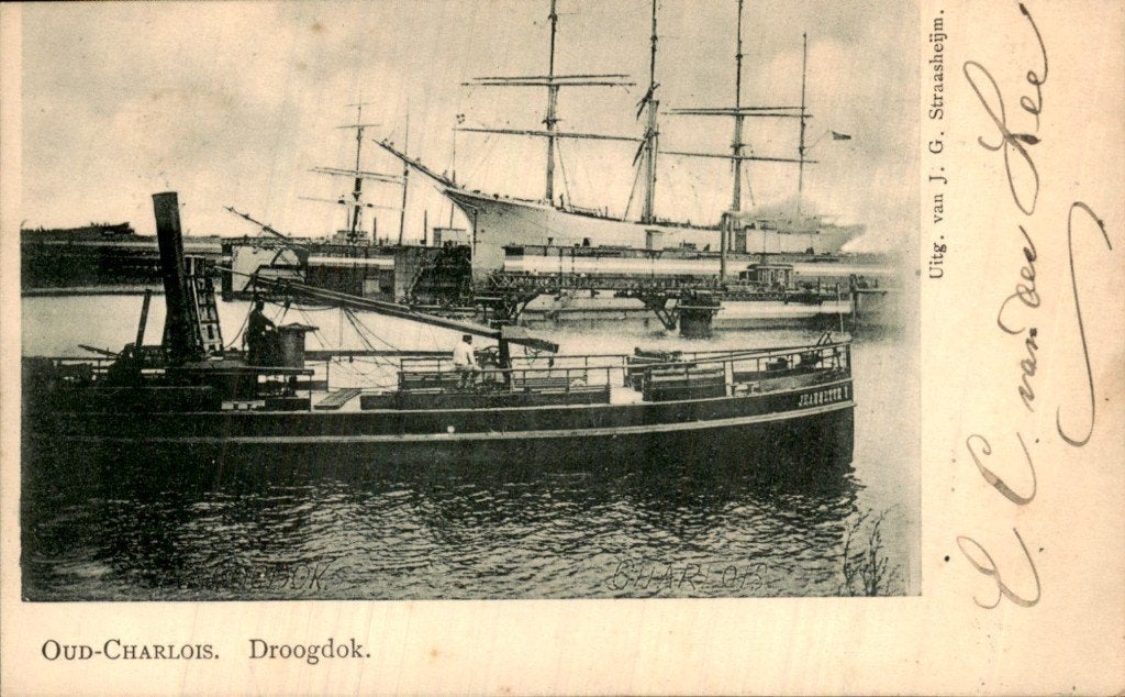 Oud-Charlois - Droogdok - Schepen, Verzamelen, Ophalen of Verzenden, Voor 1920, Gelopen, Zuid-Holland