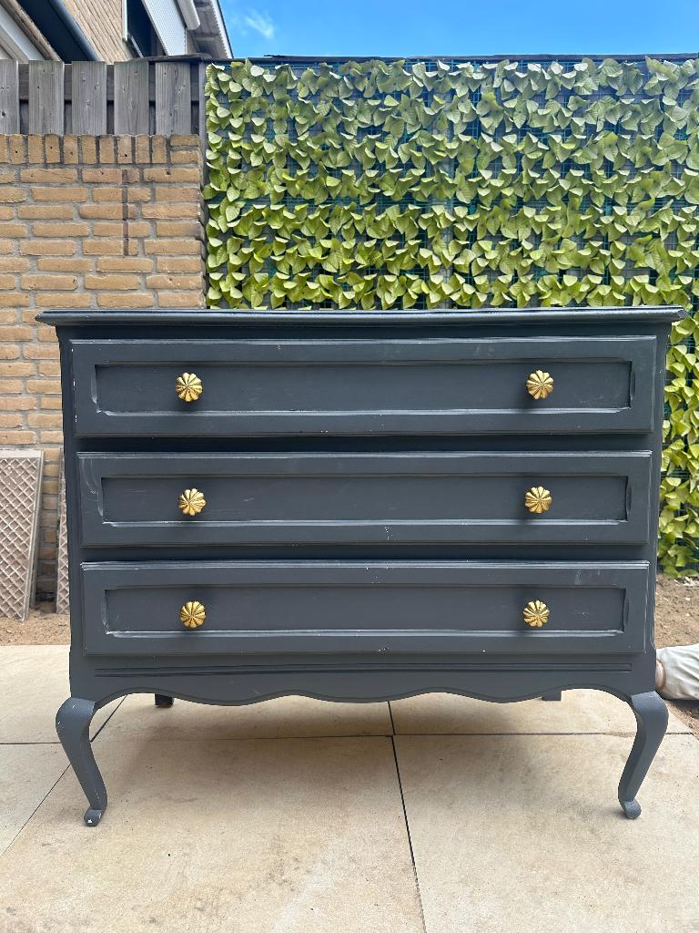 Houten antieke ladekast, Huis en Inrichting, Kasten | Ladekasten, Ophalen, Gebruikt, 50 tot 100 cm, 3 of 4 laden