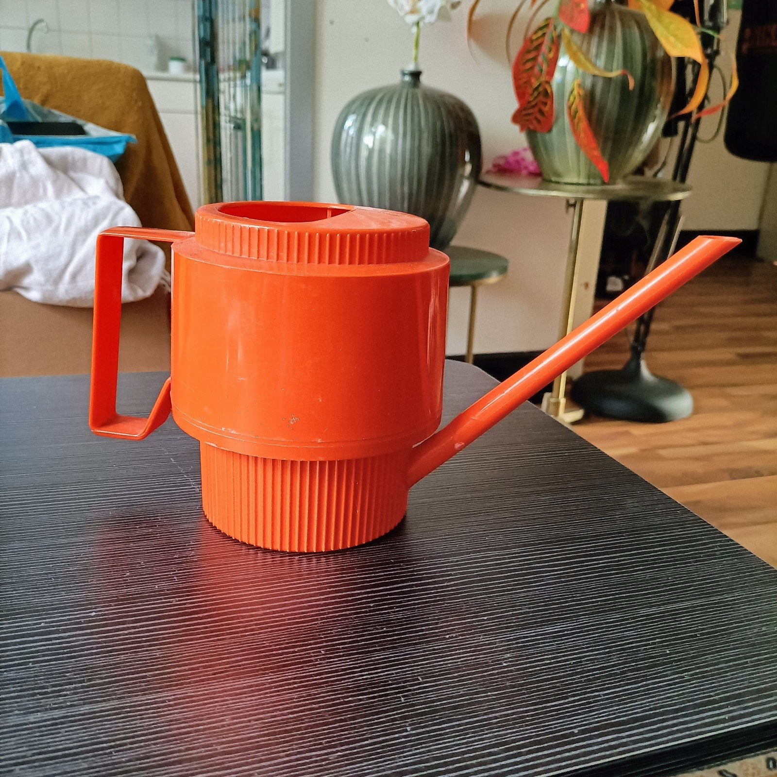 Vintage oranje gieter van Schulz, West-Duitsland, Ophalen of Verzenden, Gebruikt, Kunststof