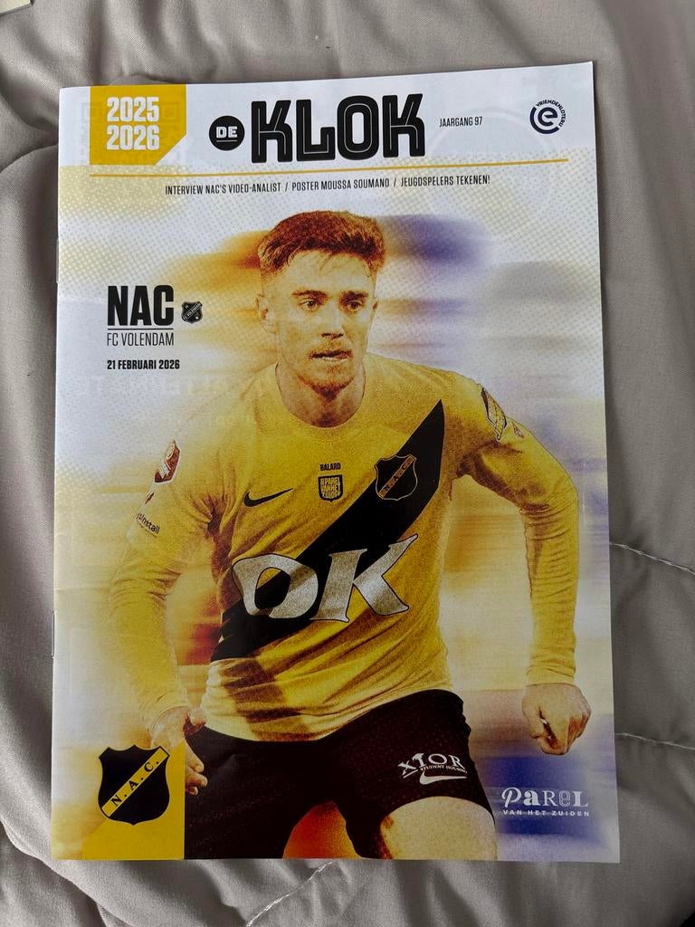 Programmaboekje NAC - FC Volendam 21 februari 2026, Ophalen of Verzenden, Zo goed als nieuw