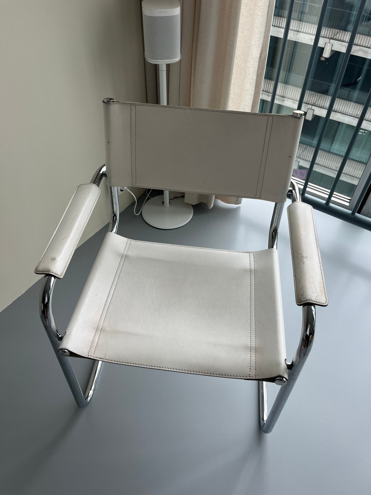 Buisframe stoel in Bauhaus stijl, wit, Ophalen, Gebruikt, Wit, Metaal