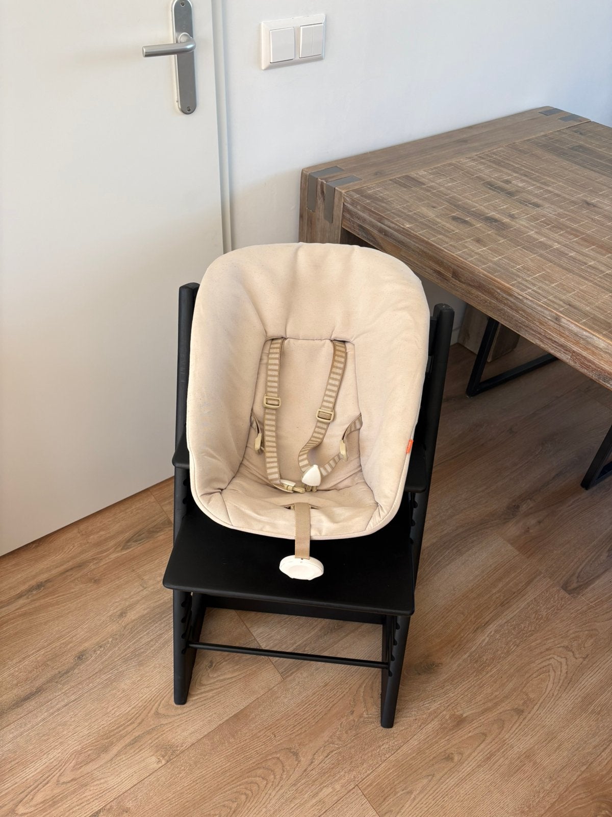 Tripp trapp stoel zwart newborn, Kinderen en Baby's, Kinderstoelen, Ophalen, Zo goed als nieuw