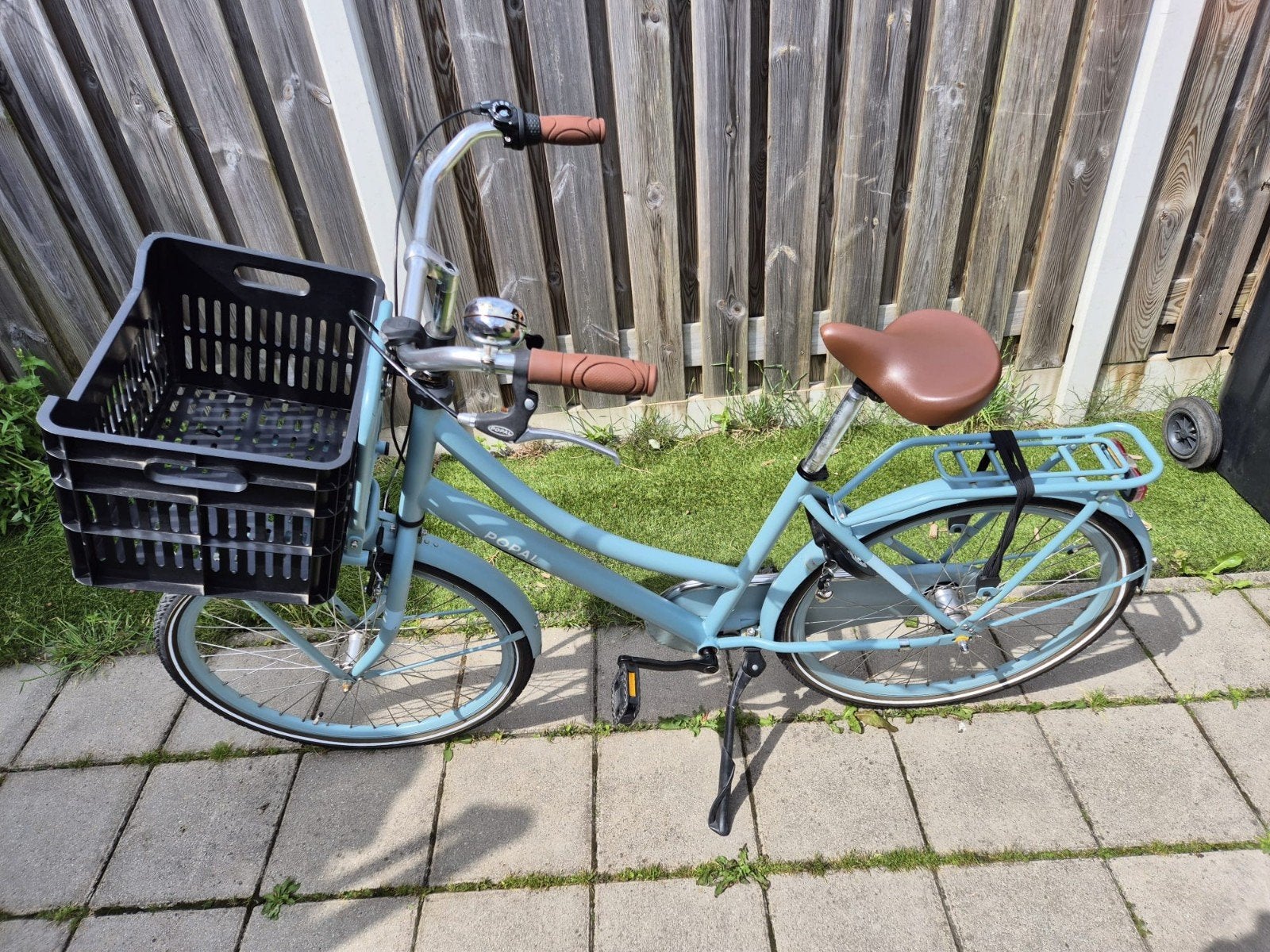 Popal meisjesfiets met voordrager en mand - Lichtblauw, Fietsen en Brommers, Fietsen | Dames | Damesfietsen, Terugtraprem, 50 tot 53 cm