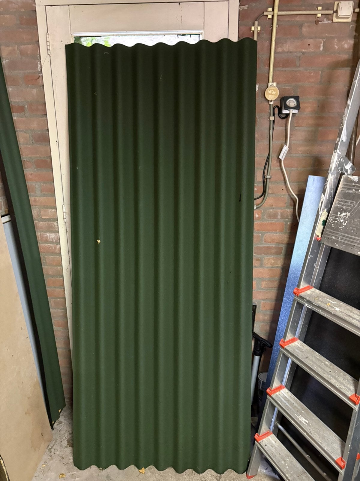 Groene golfplaat 85x200, Ophalen, Kunststof, Zwart, Zo goed als nieuw