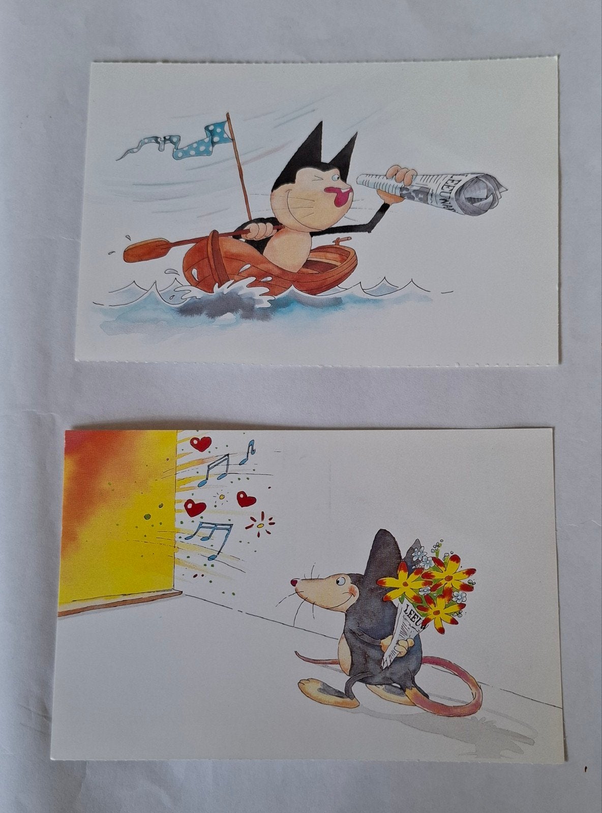 2 Vintage Kaarten - De Leeuwarder Courant, Ophalen of Verzenden, Ongelopen, Friesland