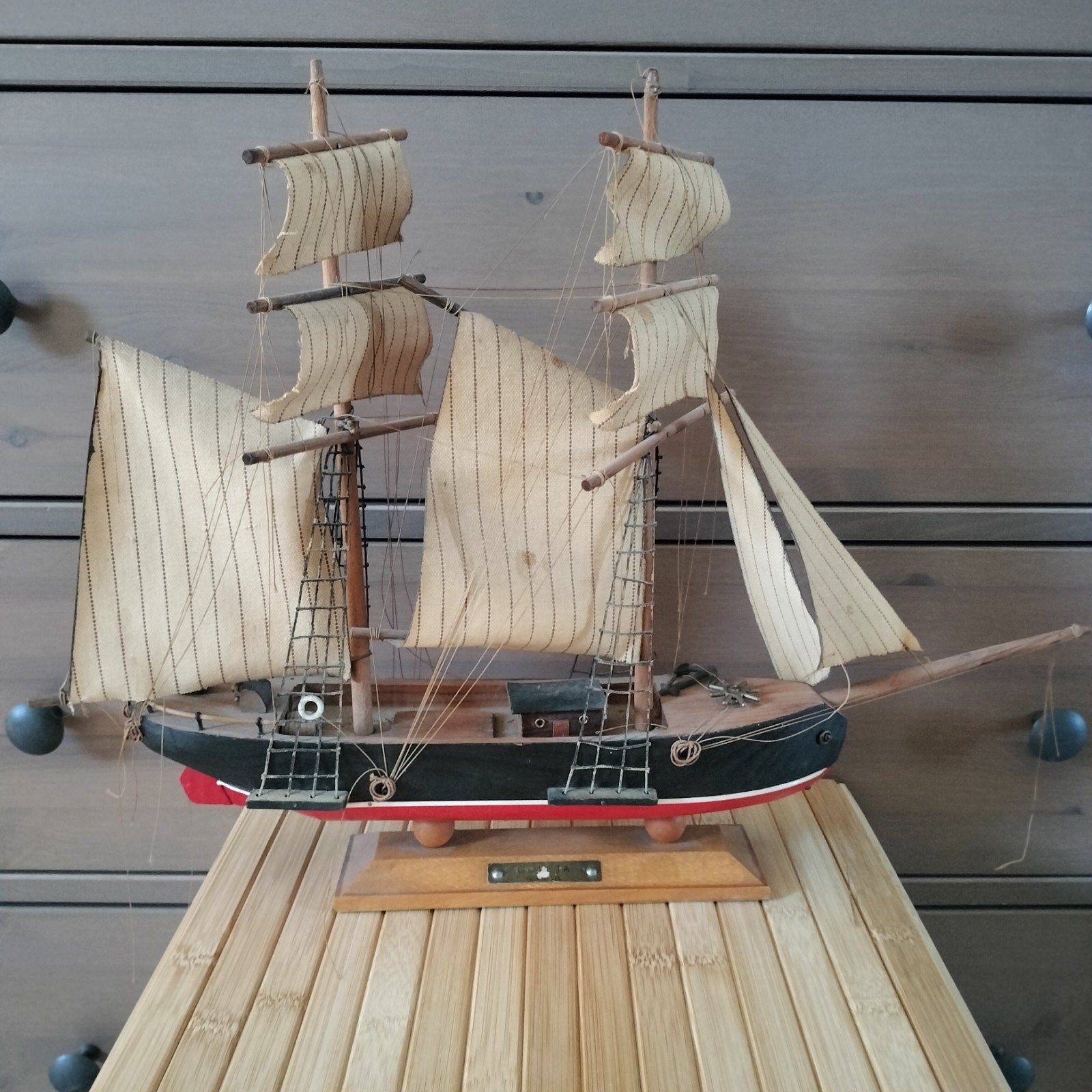 Goleta Siglo XIX Modelboot Antiek Zeilschip, Hobby en Vrije tijd, Modelbouw | Boten en Schepen, Ophalen of Verzenden, Gebruikt