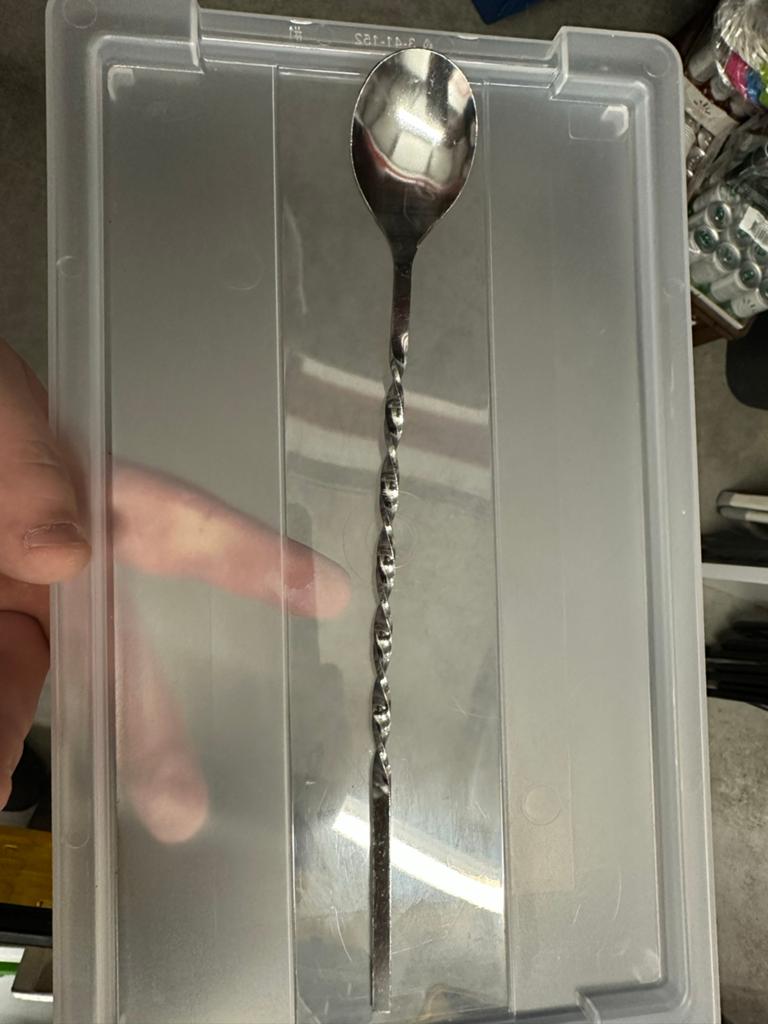 RVS Cocktail Lepel met Spiraalsteel - Barlepel, Ophalen, Nieuw, Rvs of Chroom, Vaatwasserbestendig