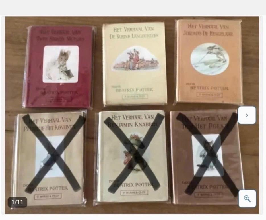 1e Ned. Druk Beatrix Potter boekjes 1945-1947, Ophalen of Verzenden