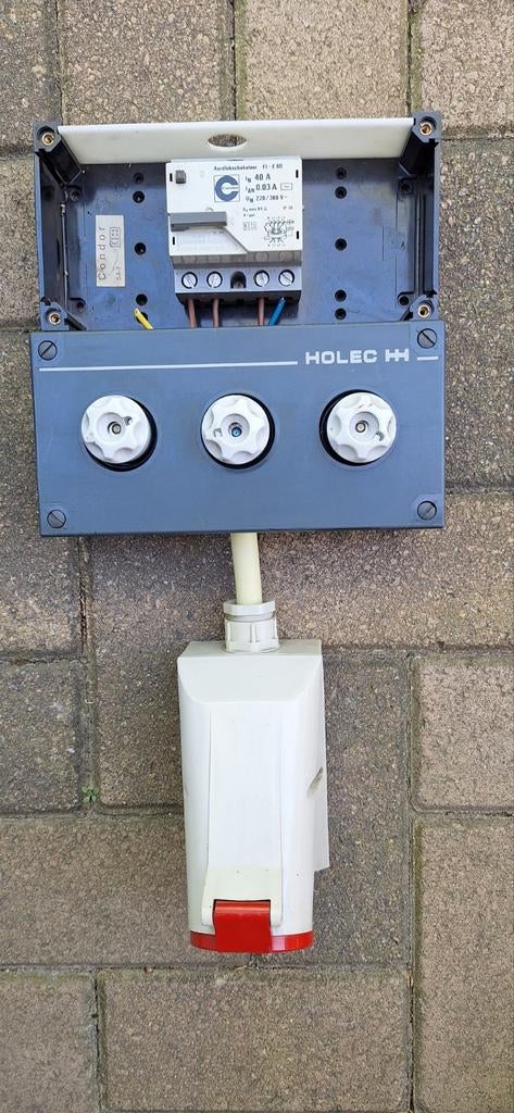 Holec Schakelkast 380V met Aardlekschakelaar en CEE Stekker, Ophalen of Verzenden, Gebruikt, Overige typen