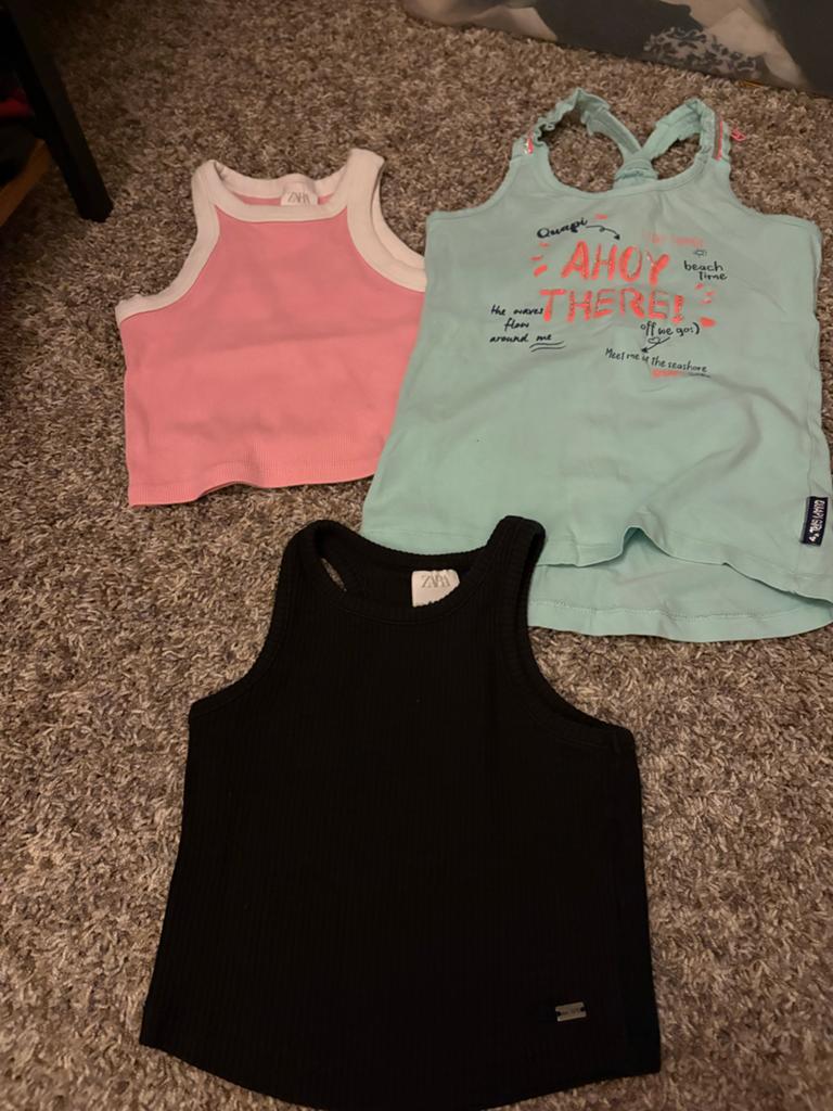 Set van 3 Zara en Quapi Meisjes Topjes Maat 120/122-128, Kinderen en Baby's, Kinderkleding | Maat 122, Ophalen, Gebruikt, Meisje