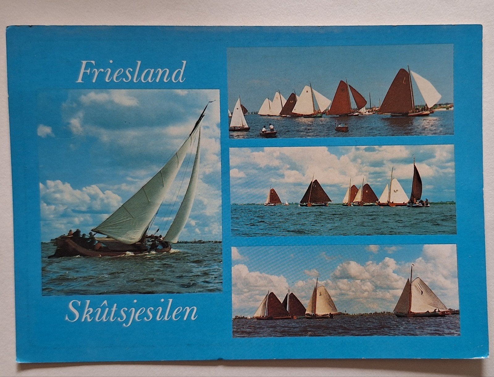 Ansichtkaart Friesland Skûtsjesilen - Gelopen, Verzamelen, Ophalen of Verzenden, 1980 tot heden, Gelopen, Friesland