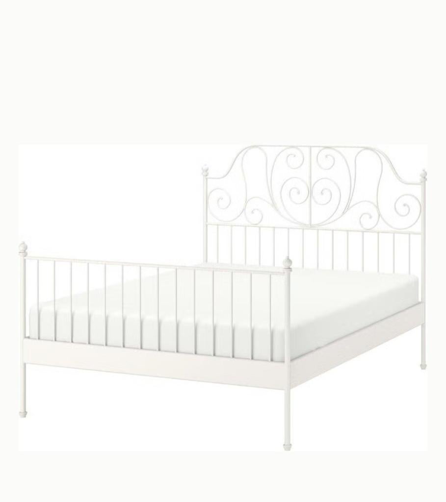 Ikea bed., Ophalen, Wit, Tweepersoons, 140 cm