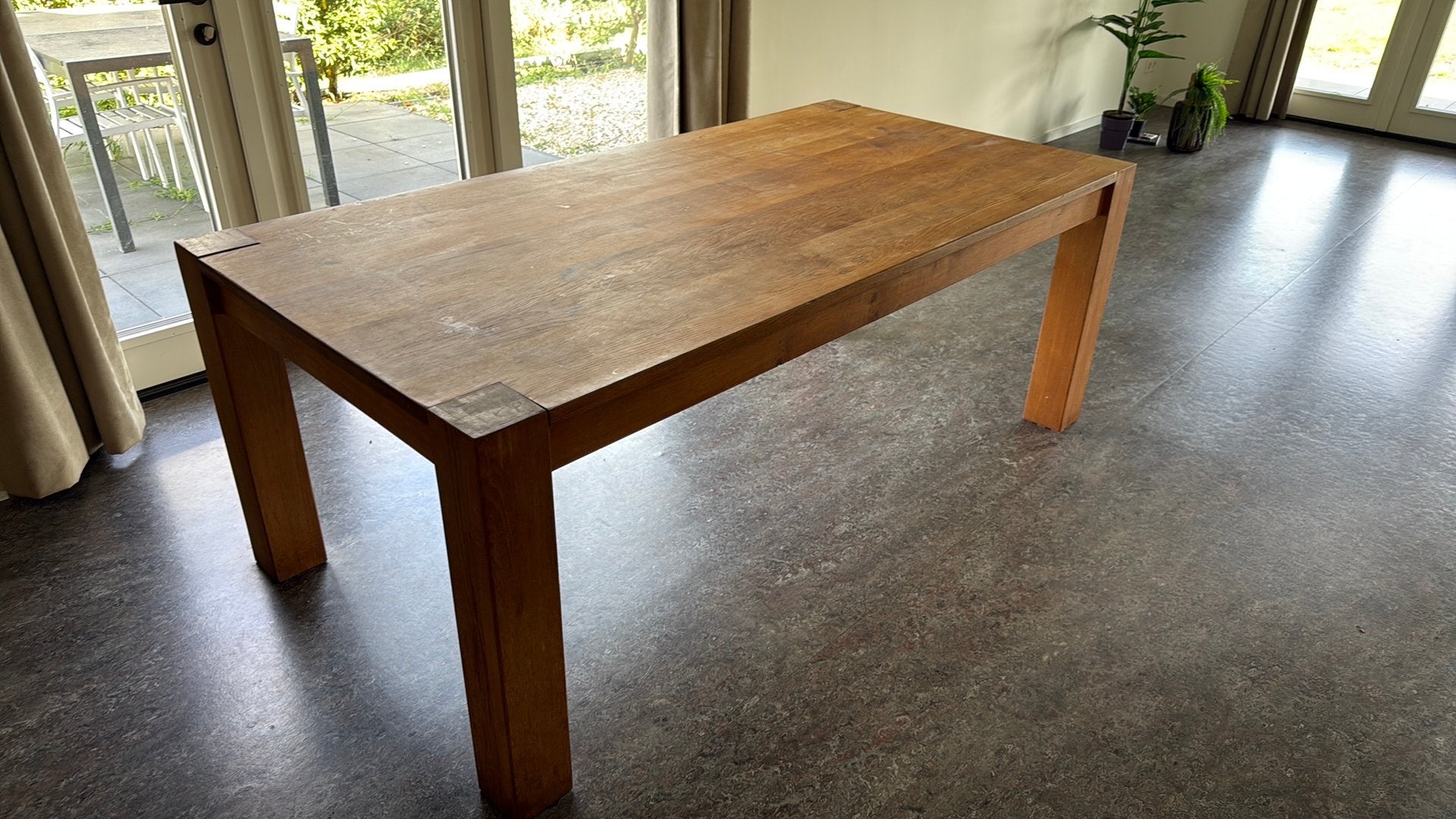 Eettafel 1 x 2 meter, Ophalen, 200 cm of meer, 50 tot 100 cm, Zo goed als nieuw