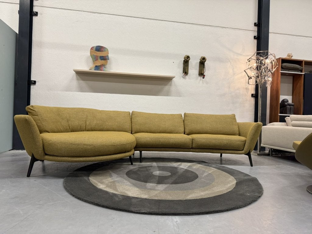 Nieuw Leolux Rego Hoekbank Mondo Geel stof Design Bank, Leolux, Info@leolux.nl, Hoekbank, Ophalen of Verzenden
