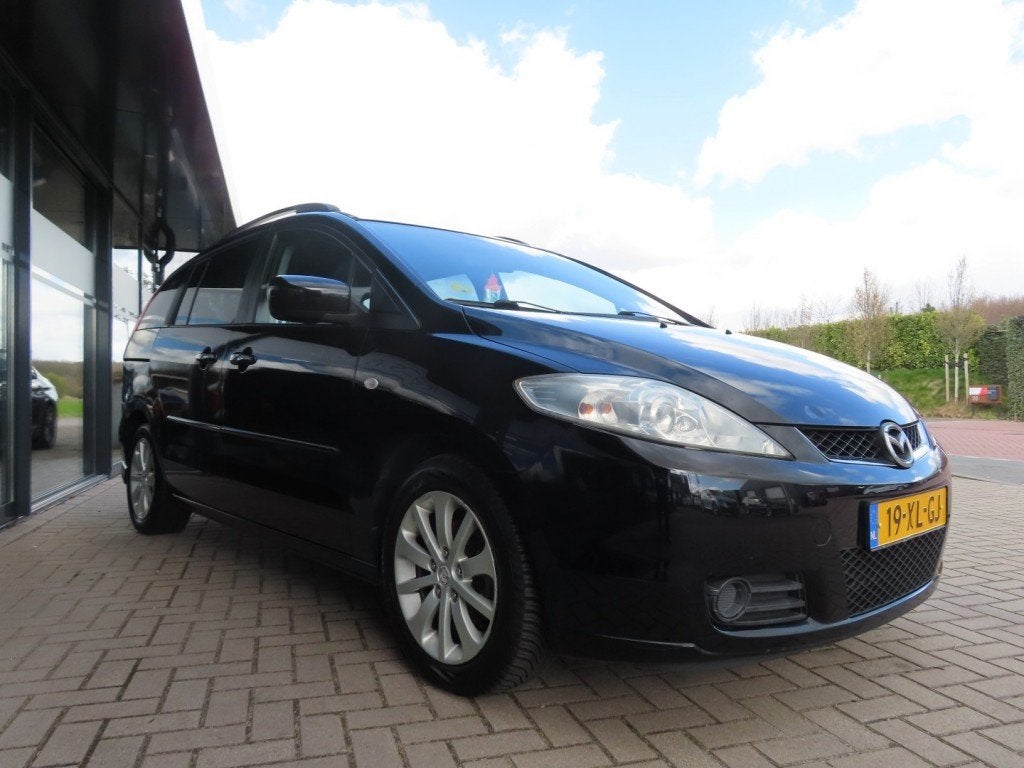 Mazda 5 1.8 Touring Ecc Cruise 16 Inch 7 Persoons 2007, Auto's, Mazda, Gebruikt, 1370 kg, 4 cilinders, Zwart