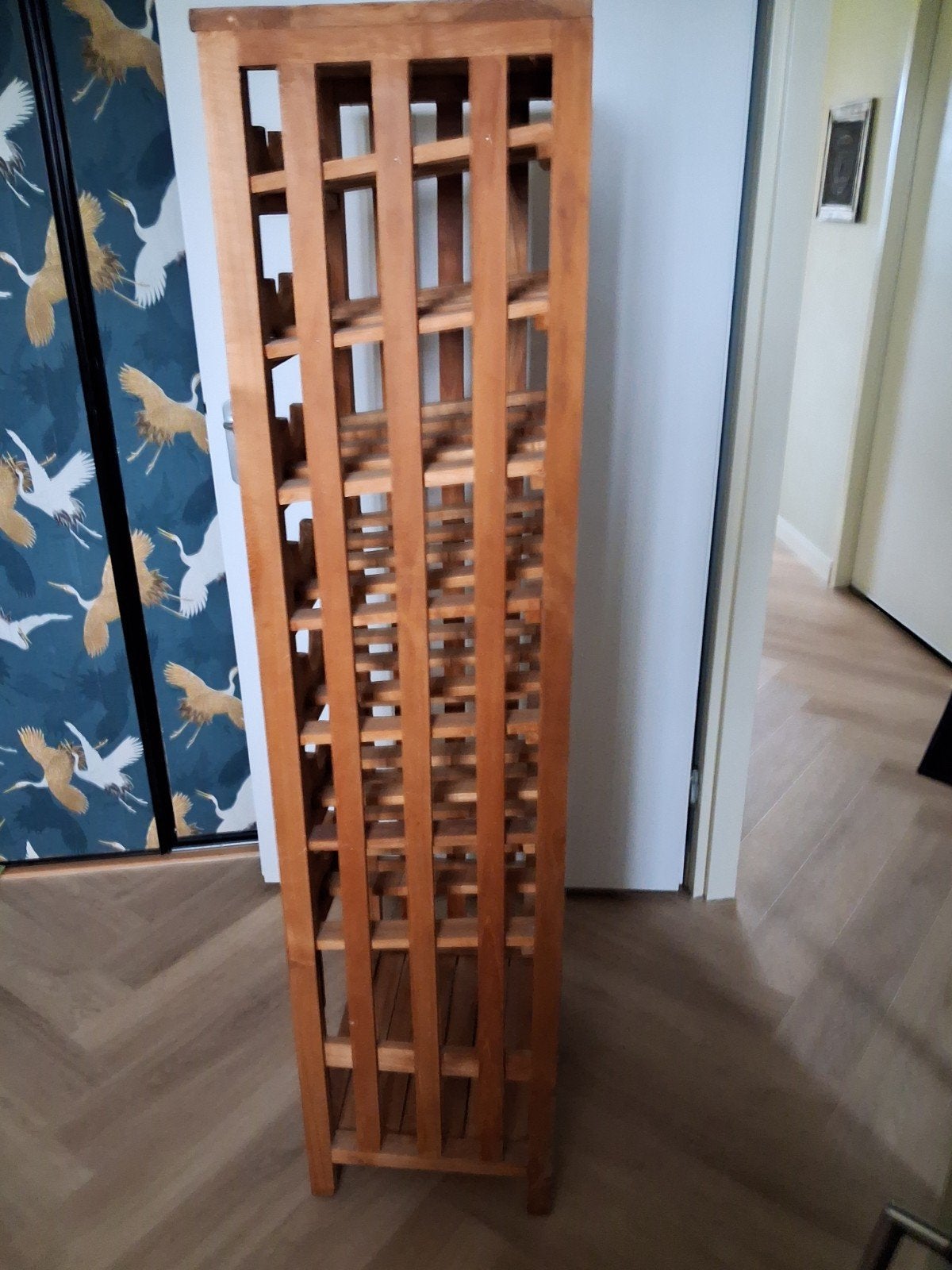 Robuust Teak Wijnrek voor 28+ Flessen (160x50x38 cm), Gebruikt, Ophalen of Verzenden, 25 flessen of meer, 75 – 100