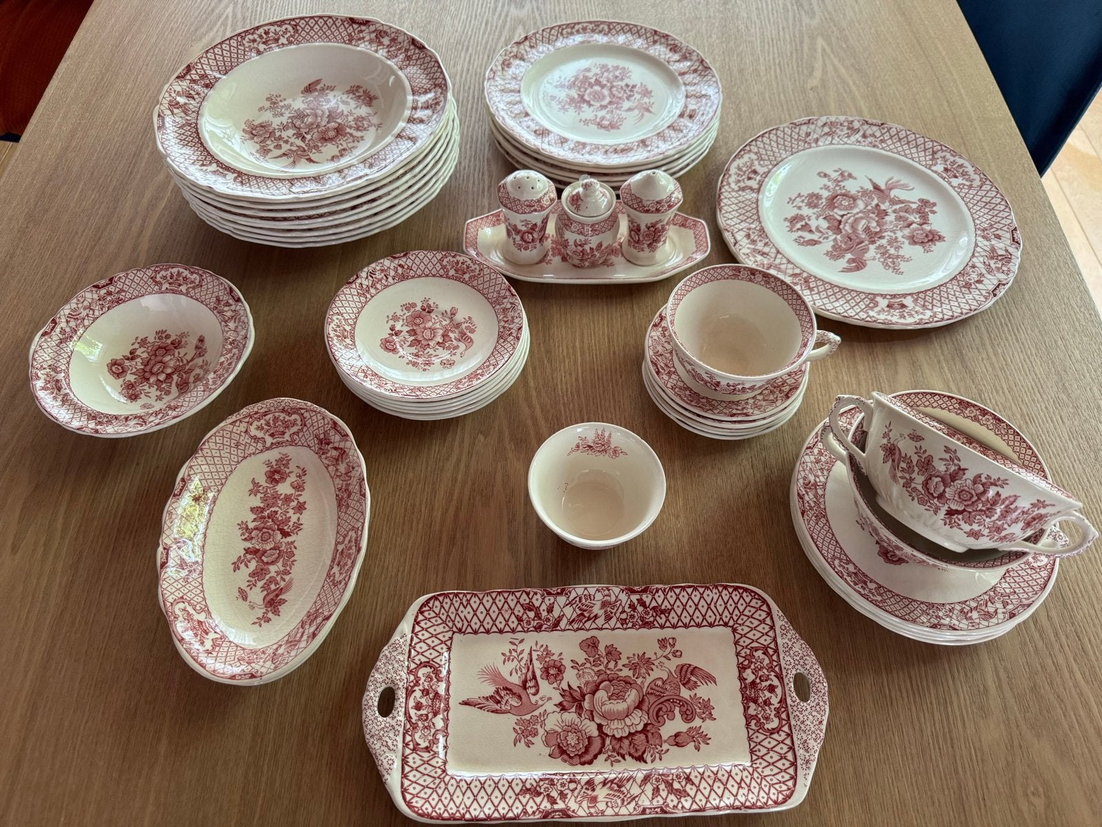 Mason's Stratford Servies - Rood Bloemenpatroon, Ophalen of Verzenden