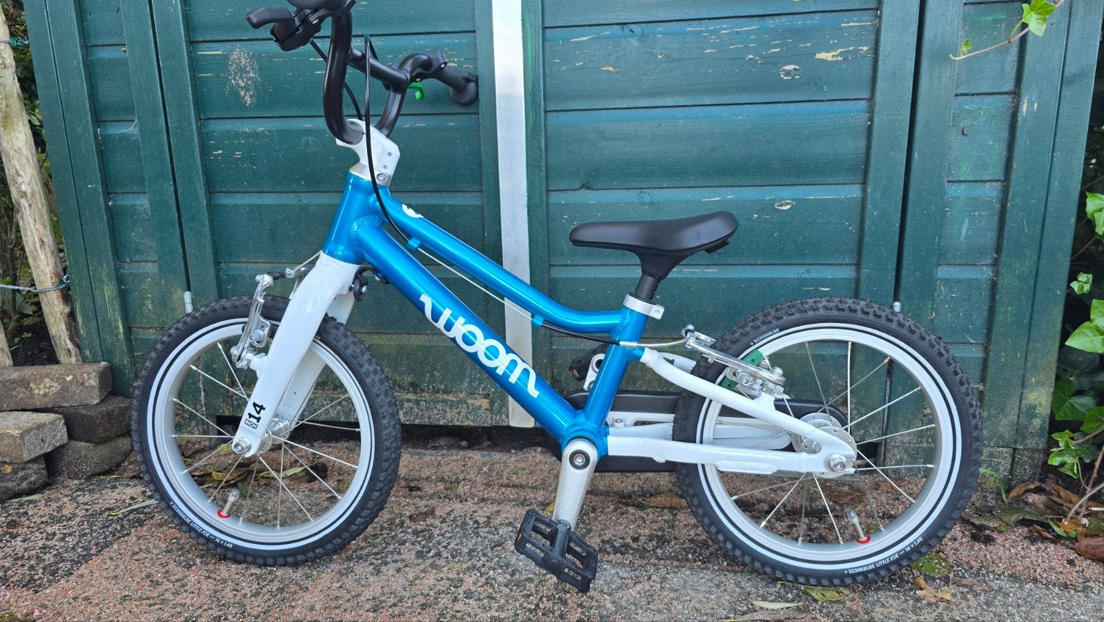 Woom 2 - 14inch - kinderfiets blauw- bezorging mogelijk, Velgrem, Ophalen of Verzenden, Woom, Minder dan 16 inch