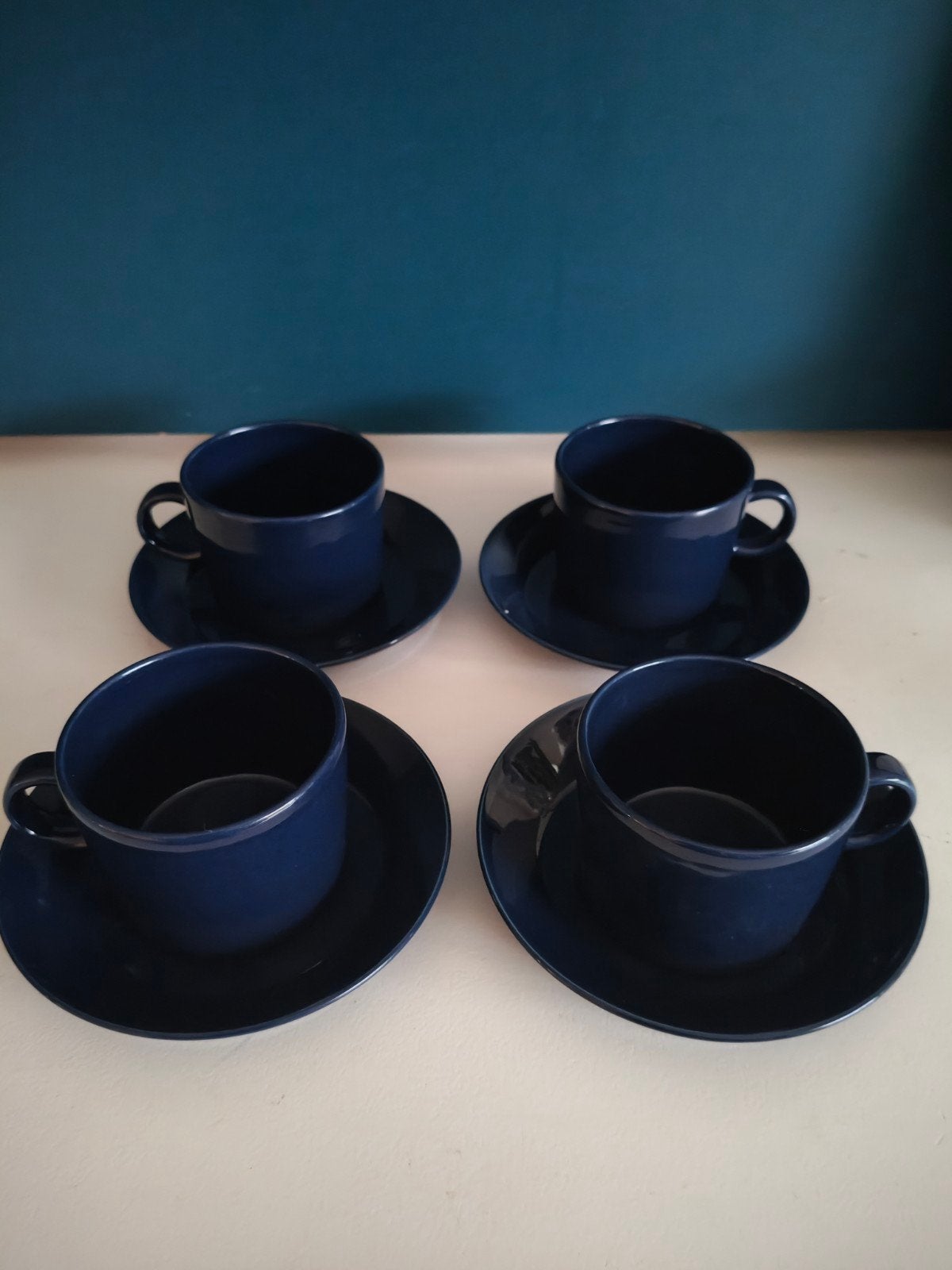 Vintage Arabia KILTA Iittala TEEMA 4 kopjes en schoteltjes, Ophalen of Verzenden