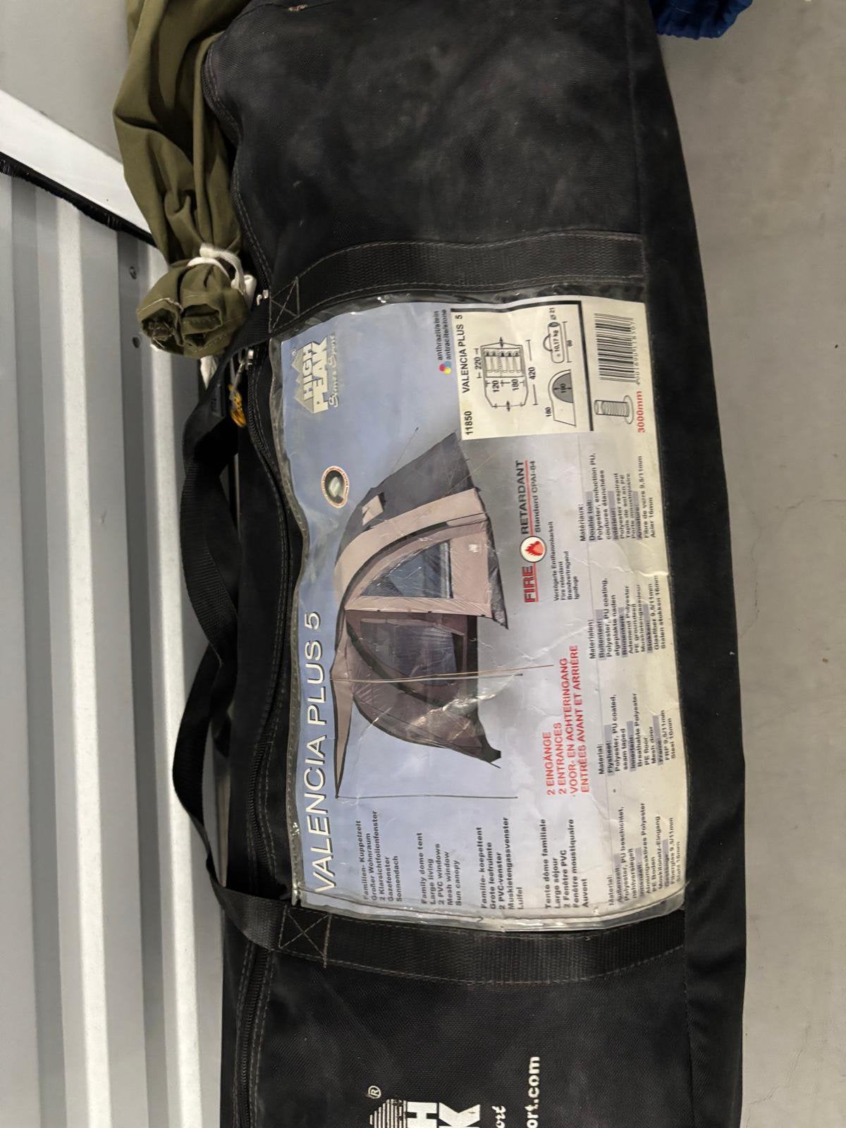 Tent High Peak Valencia Plus 5, Ophalen, Zo goed als nieuw, Zwart